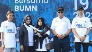 Peringati 25 Tahun Kementerian BUMN, Sekda Luwu Hadiri Jalan Sehat Estafet Obor BUMN