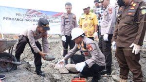 Polres Soppeng Gelar Peletakan Batu Pertama Pembangunan Markas Komando