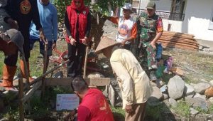Peduli Masyarakat, Babinsa Koramil Masamba Hadiri Peletakan Batu Pertama Pembangunan TPA Darul Istiqomah