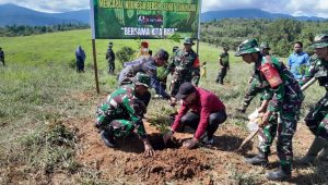 Karya Bakti Kodim 1403 Palopo Tanam 500 Bibit Pohon di Desa Motompi