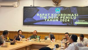 Wujudkan Pemilu Damai, Pabung Luwu Utara Hadiri Rakor Tim DESK