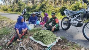 Komsos Bersama Warga, Babinsa Koramil Bone-Bone Ingatkan Keselamatan Kerja