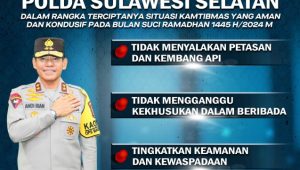 Awal Bulan Suci Ramadhan 1445 H, Kapolda Sulsel Berikan Imbauan Kamtibmas Kepada Masyarakat