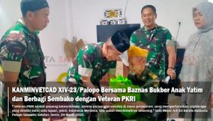 KANMINVETCAD XIV-23/Palopo Bersama Baznas Bukber Anak Yatim dan Berbagi Sembako dengan Veteran PKRI