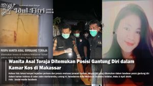 Wanita Asal Toraja Ditemukan Posisi Gantung Diri dalam Kamar Kos di Makassar