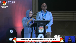 Naili-Akhmad Sampaikan Visi Misi “Palopo Baru” dalam Debat Publik PSU Walikota dan Wakil Wali Kota
