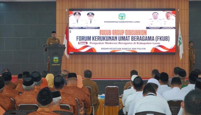 Bupati Luwu Buka FGD FKUB dan Kukuhkan Pengurus IPIM, PWRI Tahun 2025