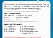 Perumda TM Palopo Lakukan Pemeliharaan Katup dan Flushing Pipa, Distribusi Air Terganggu di Sejumlah Wilayah
