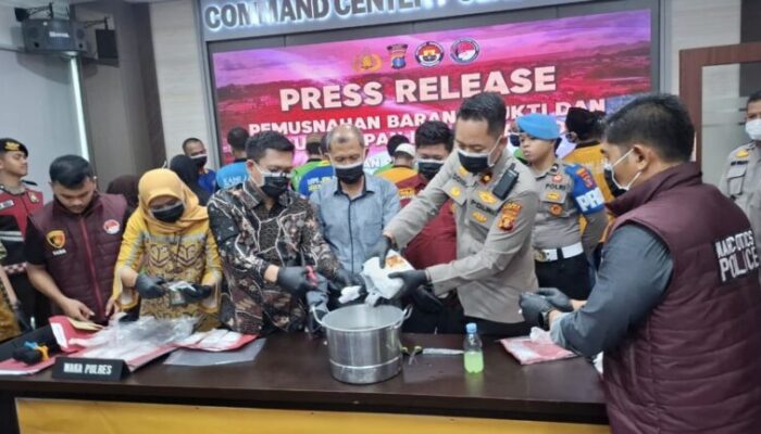 Polres Berau Musnahkan Sabu-sabu, Ungkap 33 Kasus