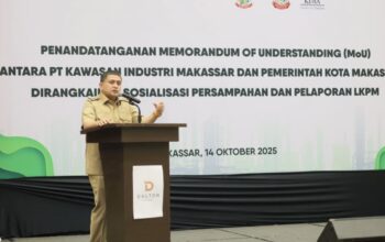 Wali Kota Makassar, Munafri Arifuddin, saat menghadiri MoU antara Pemkot dengan PT. Kawasan Industri Makassar (KIMA)
