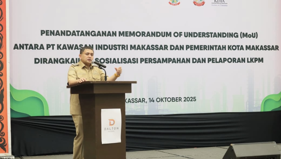 Wali Kota Makassar, Munafri Arifuddin, saat menghadiri MoU antara Pemkot dengan PT. Kawasan Industri Makassar (KIMA)