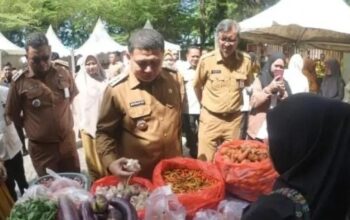Walikota Makassar saat meninjau program gerakan pangan murah yang di gelar di halaman kantor camat Tamalatea Senin 13 Oktober 2025 (Dok.KataSatu)